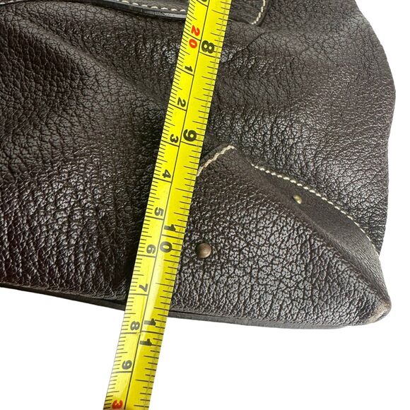 etienne aigner brown leather zip around flap large tote bag Purse - Picture 11 of 16